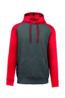 ADULT TWO-TONE Kapucnis felső SWEATSHIRT Grey Heather/Sporty Red